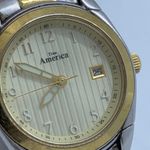Vintage Time America women date watch 28mm silver gold tone dial 6” w/battery Photo 1