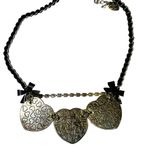Betsey Johnson  Rare Vintage Floral Heart Necklace Photo 3