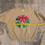 Source Unknown USA Festive Tan Sweater with Green and Red Accents Photo 3