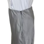 Pinstripe satin slip skirt, Must Have women's large black silver gray silky midi Photo 2