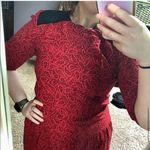 Vintage 80s Elizabeth Adams Western Paisley Red & Black Dress Shoulder Pads sz 8 Multiple Photo 8