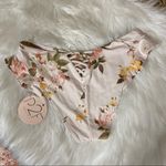 Power 2 the Flower Pale Pink Floral Ruffle Sophia Bikini Swim Bottoms Size S Photo 6