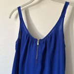 We The Free  Blue Zip Front Tank Top XS Sleeveless Flowy‎ Scoop Neck Festival FP Photo 5
