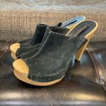 Steven By Steve Madden  Black Suede Studded Barc High Heel Clogs Sz 9B Photo 4