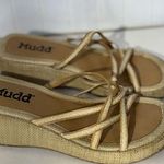 Mudd Y2K Woven Platform Sandals Strappy Natural Tan 2000s Chunky Heels 9 VTG Photo 4