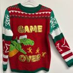 Festive Dinosaur Christmas Sweater Red Size M Photo 0