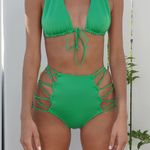 Envy NWT WE ARE HAH HI-KINI GREEN WITH BIKINI BOTTOM SZ SMALL Photo 1