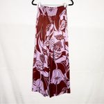 Anthropologie Maeve X Saria Smocked Wide Leg Pants Lilac Floral Tropical Photo 1