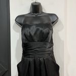 David's Bridal David’s Bridal Formal Bridesmaid Strapless Black Satin Dress Size 4 Pockets Photo 1