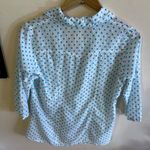 Eden & Olivia Eden Olivia Womens Flannel Shirt Size M White Polka Dots 3/4 Sleeve Button Up Photo 15