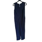 Everlane Structured Cotton V-Neck Jumpsuit Size 8 Navy Blue Career Academia Work Photo 3