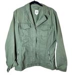 Gap Army Green Cargo Utility Jacket Coat with Pocket Stitching Detail Size Large Photo 0