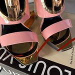 Versace New  Pink Patent Leather & Plexiglass Mules Photo 14
