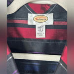 Talbots Silk Red Blue Black Metallic Striped Blazer Jacket Women’s Size 14 Photo 8