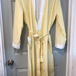 Celestial Dreams Women's XL Yellow White Gingham Lace Grandma Long Sleeve Robe Photo 0