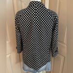 Talbots vintage black & white 3/4 sleeve 4 button shacket blazer cotton size 8. Photo 4