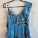 Avec Les Filles  Dress Blue Painterly Boutique Ruffle Georgette Midi Dress 2 NWT Photo 12