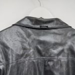 Guess *Flaws* Vintage Gray Faux Leather Button Metallic Jacket Size XL Photo 7