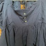 Ruffle Detailed Striped Babydoll Blouse Multi Size L Photo 0