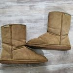 BEARPAW Emma Short 8" Hickory Brown Suede Sheepskin Pull On Boots Womens Size 10 Photo 4