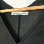 ZARA Black V-Neck Ruffle Hem Babydoll Short Sleeve Top M Photo 2