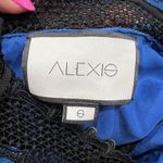 Alexis Size S Julianna Dress Blue Black Lace Halter Midi Bodycon High Neck Gown Photo 3