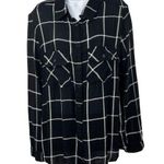 Carly Jean Los Angeles Carly Jean Windowpane Plaid Long Sleeve Boyfriend Fit Button Down Shirt Top CJLA Photo 3