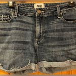 Paige  Jimmy Jimmy Short Distressed Raw Cuffed Hem Blue Denim Shorts Size‎ 28 Photo 4