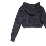 Buff Bunny Collection Cropped Zip Up Hoodie Charcoal Leaf Print Athleisure M Gray Size M Photo 10