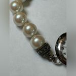 VINTAGE JUDITH JACK MARCASITE PEARL Toggle Bracelet WATCH Black Photo 6