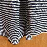 J. McLaughlin  Navy Blue &‎ White Striped Knit V-Neck Pullover Sweater Top XL Photo 3