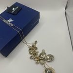 Swavorski NWT AUTHENTIC Swarovski Swan Signed Delicate Enamel Long gold Crystal necklace Photo 8