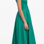 Madewell Green The Melody Bubble-Hem Smocked Midi Dress in Poplin Size XXS Photo 2