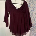 Bailey 44 large flowy boat neck top dressy fun sheer sleeves lined bodice Photo 6