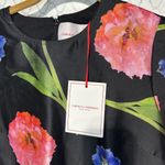 Carolina Herrera short sleeve shift dress black multi floral mini NEW small S20 Photo 5