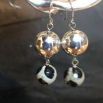 Sterling Silver SIMON SEBBAG Hammered Turtle Shell Agate Drop Dangle Earrings Photo 9