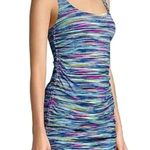 Lands End Swim Dress Striped One Piece Swimsuit Swimdress 12 Pink Photo 1