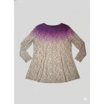 Size 1X OneWorld Cheetah Ombre Purple Flowy Y2K Shirt Photo 1