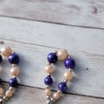Vintage Clip On Earrings Faux Pearl & Purple Long Dangle Photo 6