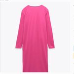 ZARA NWOT BLOGGERS FAV PINK KNOT FRONT DETAIL MIDI DRESS STRETCH MEDIUM Photo 9