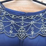 XScape Womens Beaded Collar Jersey Gown Dress Photo 5