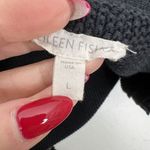 Eileen Fisher Size L Cardigan Sweater Silk Organic Cotton Simple Fringe Detail Photo 9