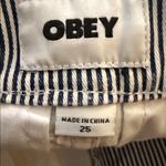 Obey 
WOMEN'S HARU BAGGY PANTS striped embroidered size 25 Photo 3