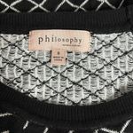 Philosophy  Black and White Diamond Print Knit 3/4 Sleeve Women's Sweater Size S Photo 6
