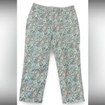 Talbots Tablots Ankle Pants Size 10 Light Blue Paisley Print Pockets Photo 4