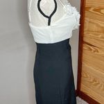 AQUA Black White Spaghetti Strap Ruffle Top Mini Dress Small NWT Photo 1