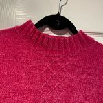 Sag Harbor  Size M Hot Pink Mock Neck Cable Knit Soft Chenille Pullover Sweared Photo 1