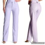 Naked Wardrobe  Faux Leather Croc Straight Leg‎ Pants Lavender Purple S Photo 1