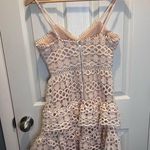 Lulus  pale blush lace crotchet ruffle mini sleeveless dress Photo 3