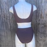 Mocha Brown Scoop Neck High Waisted 2 Piece Swim Bikini Set Size S Photo 3